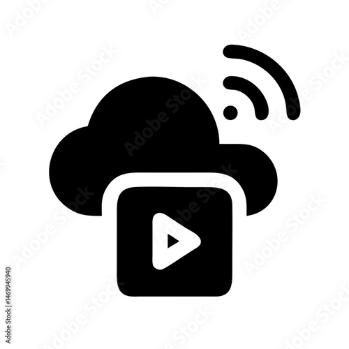 Cloud Streaming Media Icon Design