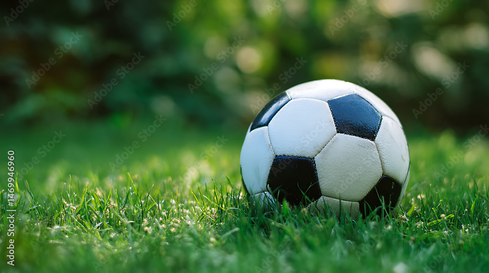 Fototapeta premium Soccer ball on the grass