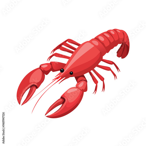 Crayfish Vector Illustration with Flat Design, Clean Line Art, and Modern Minimalist AestheticArt.