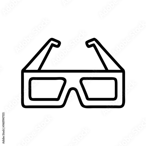 3D Cinema Glasses Icon Design