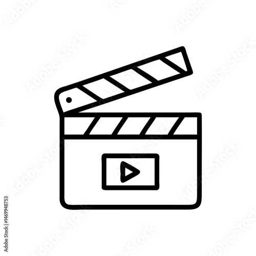 Clapperboard Action Cut Movie Icon Design