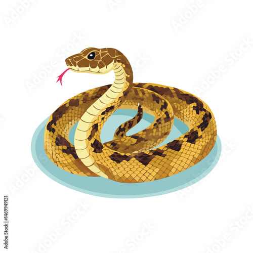 Sidewinder Rattlesnake Vector Illustration with Flat Design, Clean Line Art, and Modern Minimalist AestheticArt.