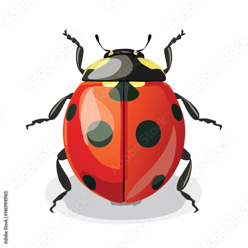 Ladybug Vector Illustration with Flat Design, Clean Line Art, and Modern Minimalist AestheticArt.