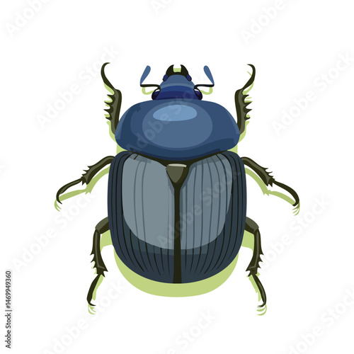 Dung Beetle Vector Illustration with Flat Design, Clean Line Art, and Modern Minimalist AestheticArt.