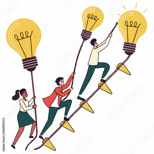Team celebration: group rejoices achievement after reaching a company target goal