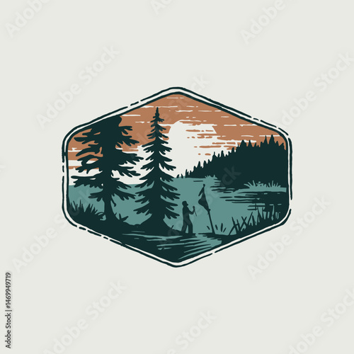 Vintage Retro Vector Adventure Logo, Badge Logo, Hiking Logo, Wilderness Logo