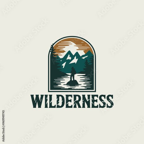 Vintage Retro Vector Adventure Logo, Badge Logo, Hiking Logo, Wilderness Logo