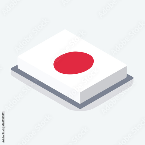 Japan flag Vector Illustration with Flat Design, Clean Line Art, and Modern Minimalist AestheticArt.