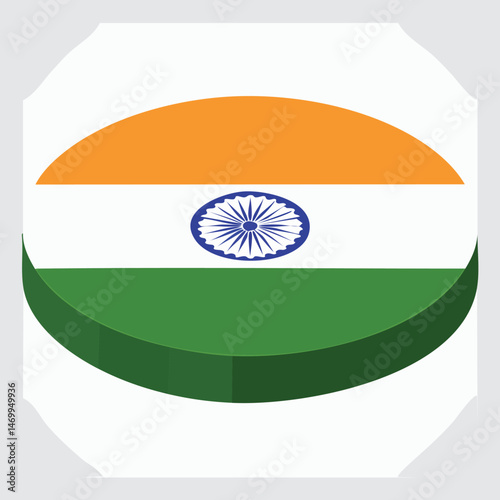 India flag Vector Illustration with Flat Design, Clean Line Art, and Modern Minimalist AestheticArt.