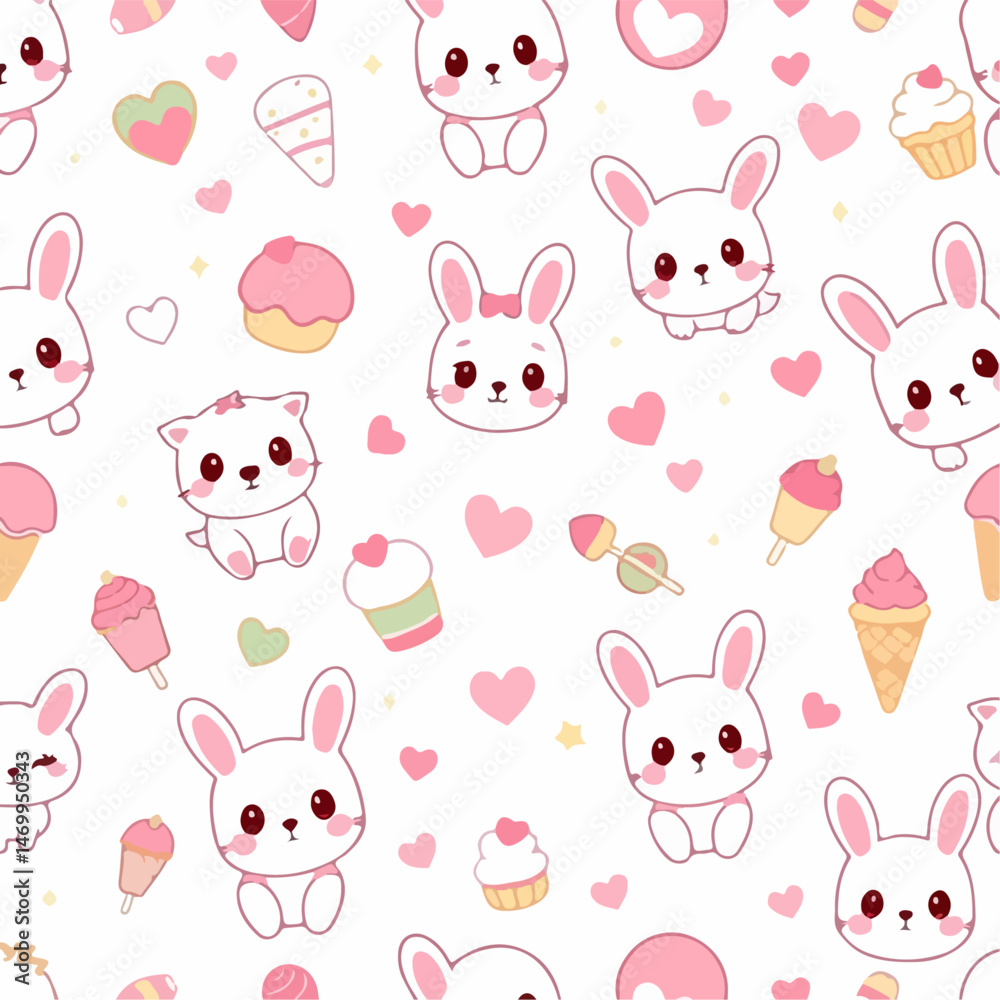 seamless pattern with rabbits seamless pattern with rabbits