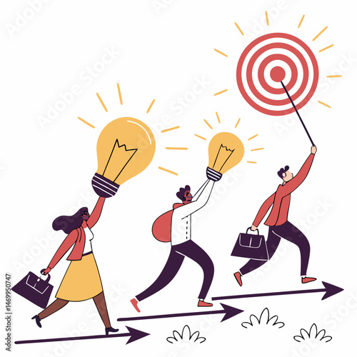 Wallpaper Mural Team reaching for success with creative ideas and achieving business goals Torontodigital.ca