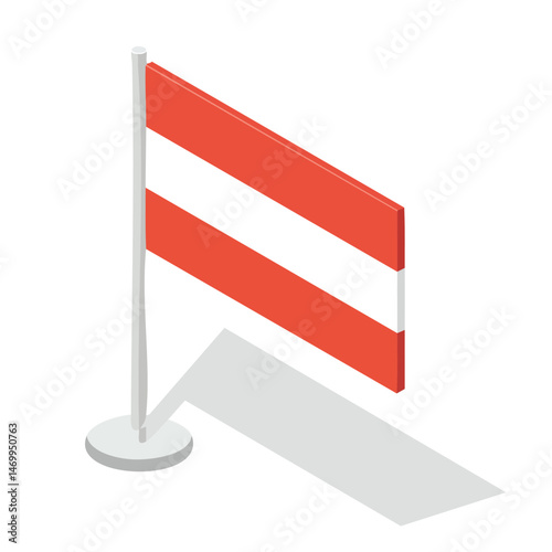 Austria flag Vector Illustration with Flat Design, Clean Line Art, and Modern Minimalist AestheticArt.