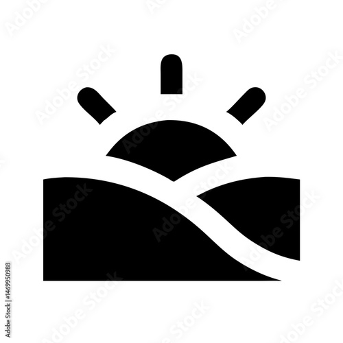 Sunset Over Dunes Desert Icon Design