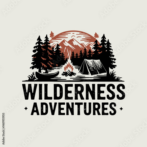Vintage Retro Vector Adventure Logo, Badge Logo, Hiking Logo, Wilderness Logo