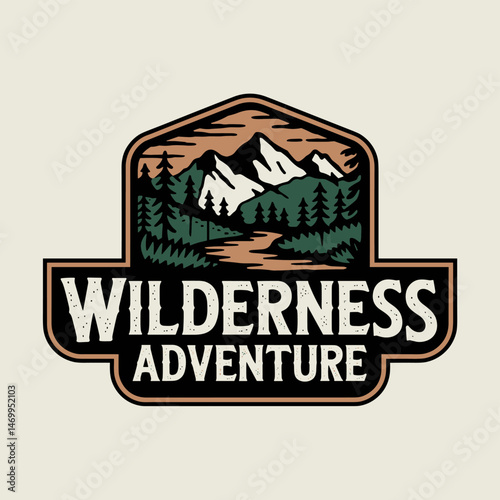 Vintage Retro Vector Adventure Logo, Badge Logo, Hiking Logo, Wilderness Logo