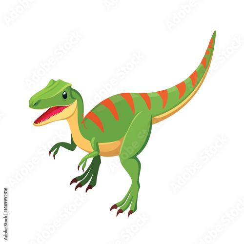 Velociraptor Vector Illustration with Flat Design, Clean Line Art, and Modern Minimalist AestheticArt.