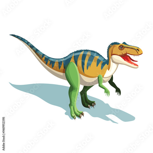 Allosaurus Vector Illustration with Flat Design, Clean Line Art, and Modern Minimalist AestheticArt.