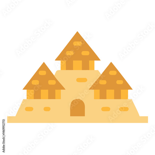 Sand Pyramid Ruins Ancient Icon Design