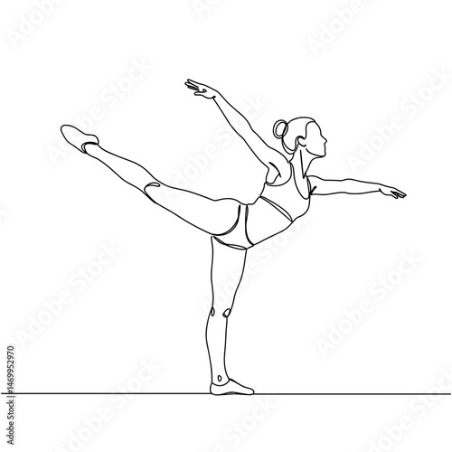 Silhouette of woman in one-legged balance pose 