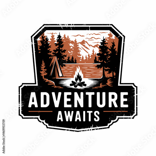Vintage Retro Vector Adventure Logo, Badge Logo, Hiking Logo, Wilderness Logo