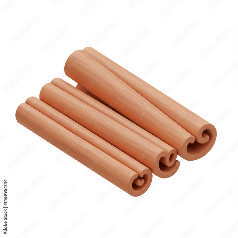 Light Brown Cinnamon Sticks on White Background Light Brown Cinnamon Sticks on White Background