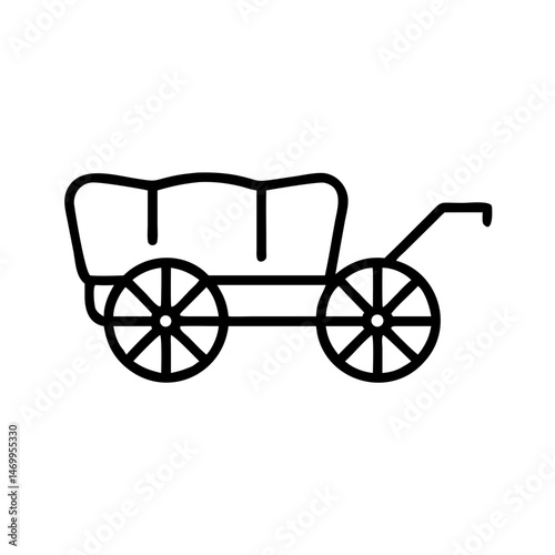 Horse Carriage Wagon Vintage Transport Icon Design