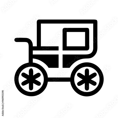 Horse Carriage Wagon Vintage Transport Icon Design