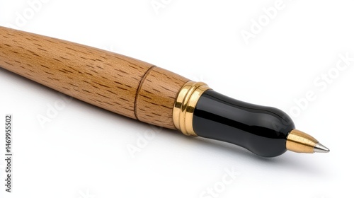 Wallpaper Mural Close Up of a Wooden Pen with Black Resin Top and Gold Accents Torontodigital.ca