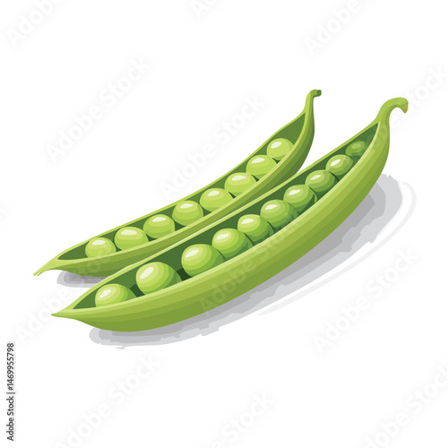 Green Bean Vector Illustration with Flat Design, Clean Line Art, and Modern Minimalist AestheticArt.