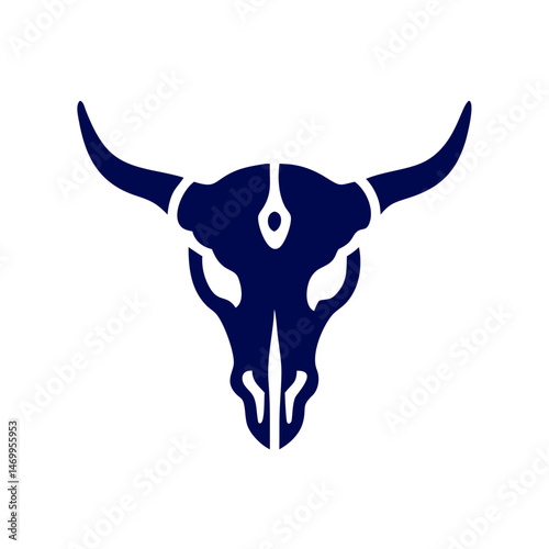Bull Skull Symbol Western Icon Design