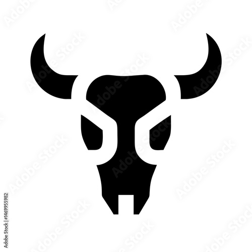 Bull Skull Symbol Western Icon Design