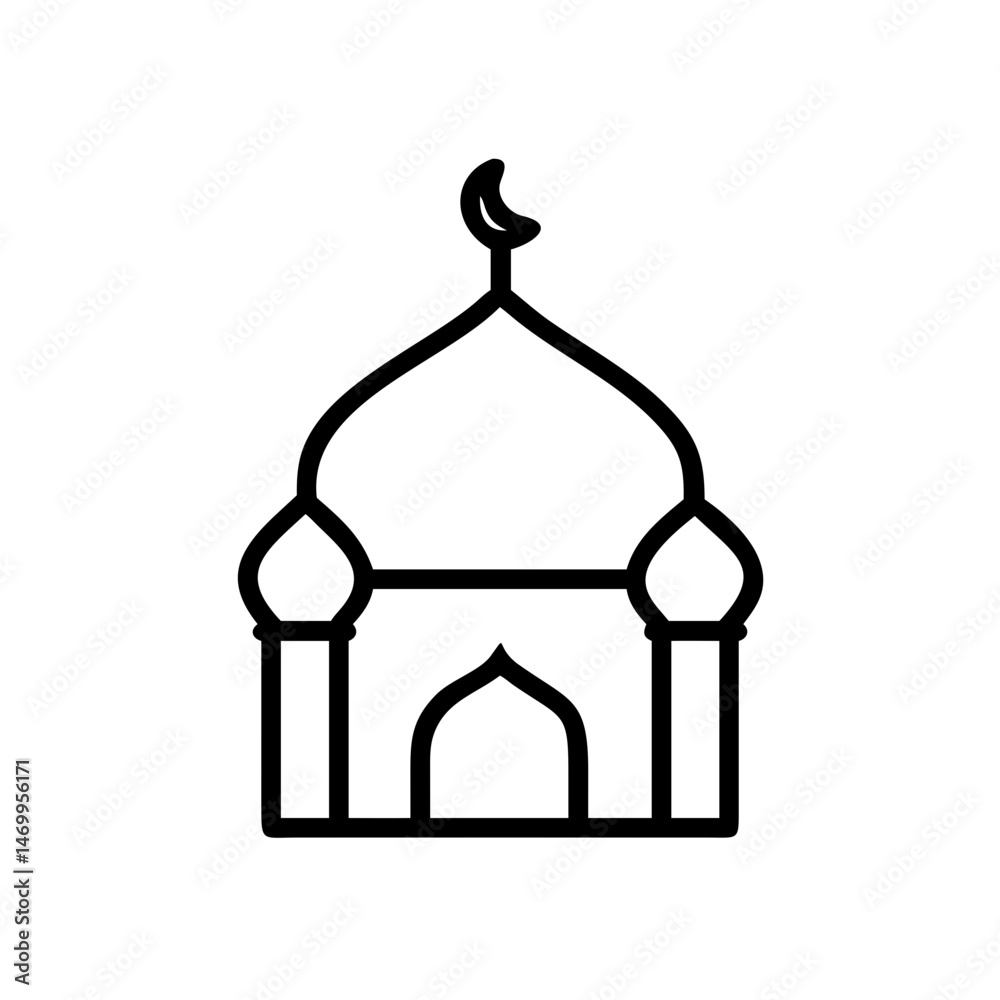 Islamic Mosque Structure Architecture Icon Design Islamic Mosque Structure Architecture Icon Design