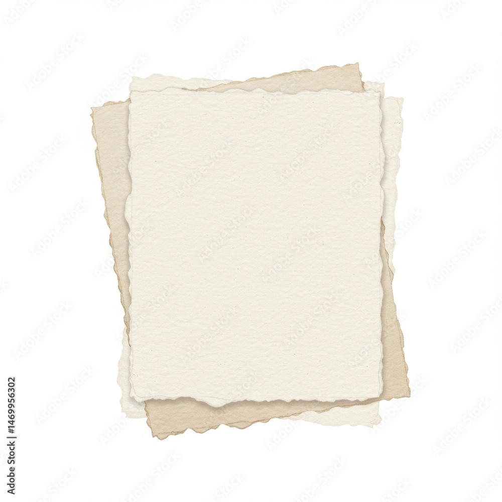 Stack of Beige and Off-White Torn Paper Textures Stack of Beige and Off-White Torn Paper Textures
