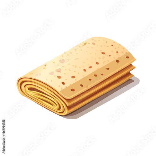 Lavash Vector Illustration with Flat Design, Clean Line Art, and Modern Minimalist AestheticArt.