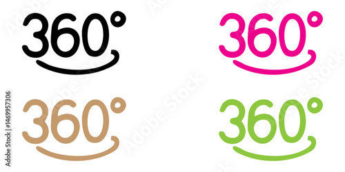 360 Degree View Symbol for Immersive Experiences and AR/VR Platforms
