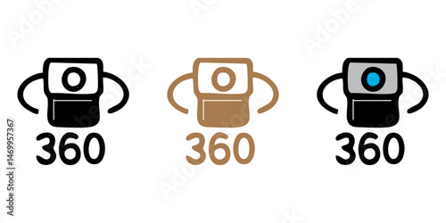 360 Video Icon for Immersive Media and Interactive Content