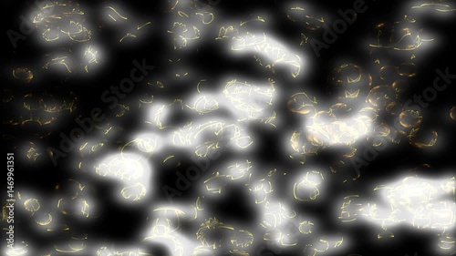 Golden energy flowing on dark background animation
