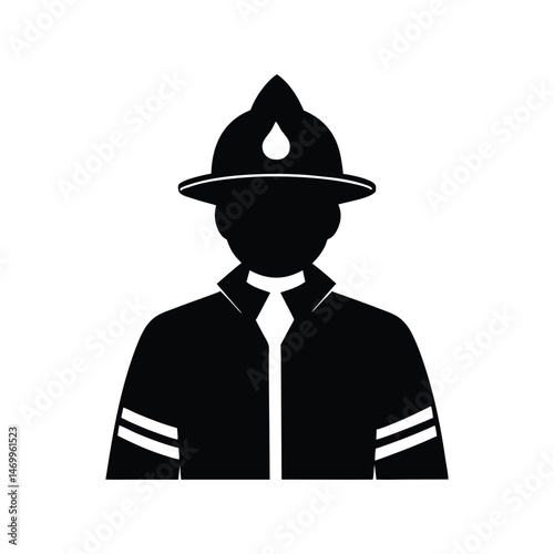 Firefighter Hero Silhouette Vector Silhouette