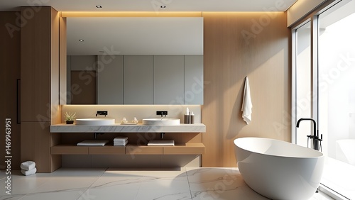 Contemporary Restroom with Minimalist Decor