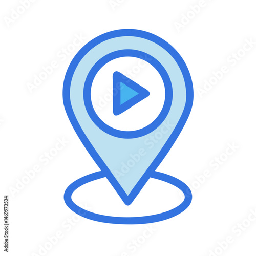 Free Download Location Pin with Play Button Icon Design - GFXLoad