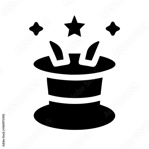 Magician Hat with Stars Magic Icon Design