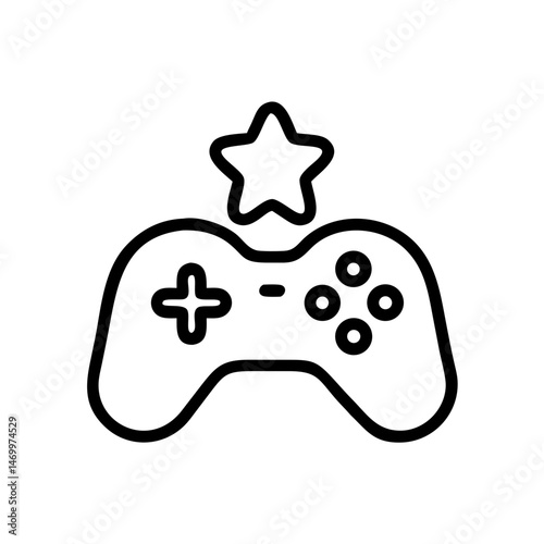 Gamepad with Star Gaming Icon Design