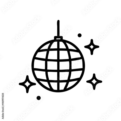 Disco Mirror Ball Dance Icon Design