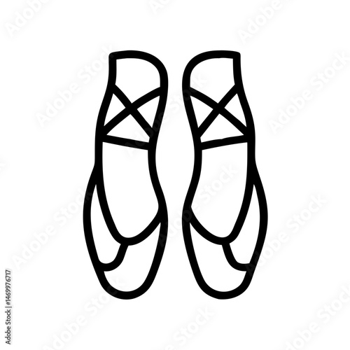 Ballet Dance Shoes Footwear Icon Design