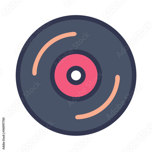 Vinyl Record Disc Music Icon Design
