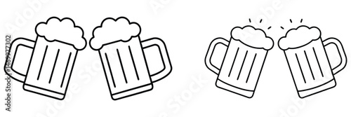 Beer mug icon vector art, Beer mug silhouette, Beer mug outline vector illustration