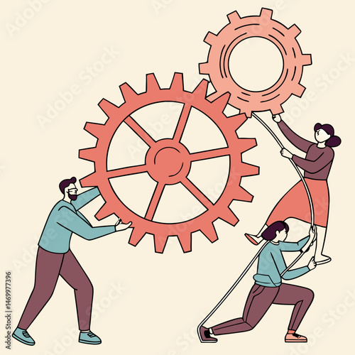Teamwork collaboration illustrating how people cooperate and maintain teamwork harmony