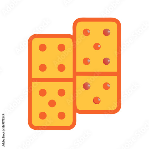 Domino Tiles Set Game Icon Design