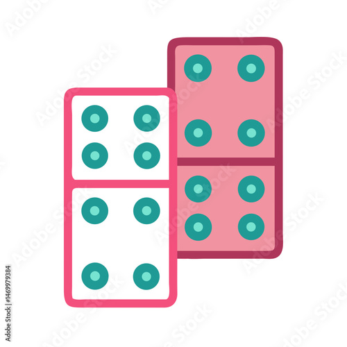 Domino Tiles Set Game Icon Design