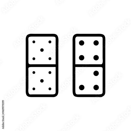 Domino Tiles Set Game Icon Design